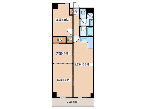 上本町第２ｶﾞｰﾃﾞﾝﾊｲﾂ(1302)の物件間取画像